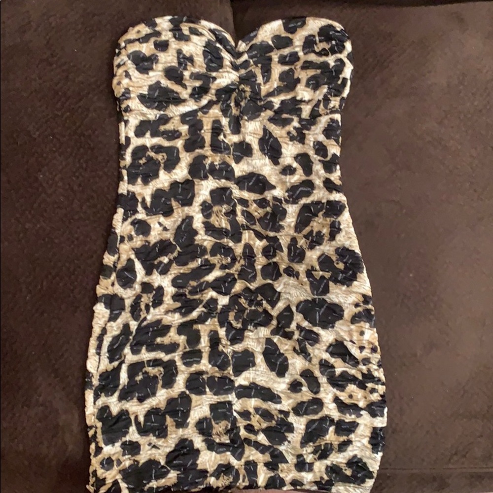 Strapless cheetah dress